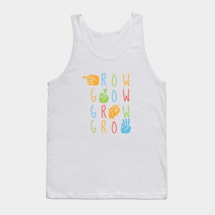 ASL Grow- American Sign Language Alphabet Tank Top